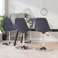 vidaXL grozāmi virtuves krēsli, 4 gab., violeta plastmasa cena un informācija | Virtuves un ēdamistabas krēsli | 220.lv