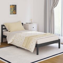 810422 vidaXL Bed Frame Solid Wood Pine 100x200 cm Grey cena un informācija | Gultas | 220.lv