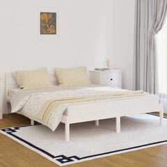 810441 vidaXL Bed Frame Solid Wood Pine 160x200 cm White цена и информация | Кровати | 220.lv
