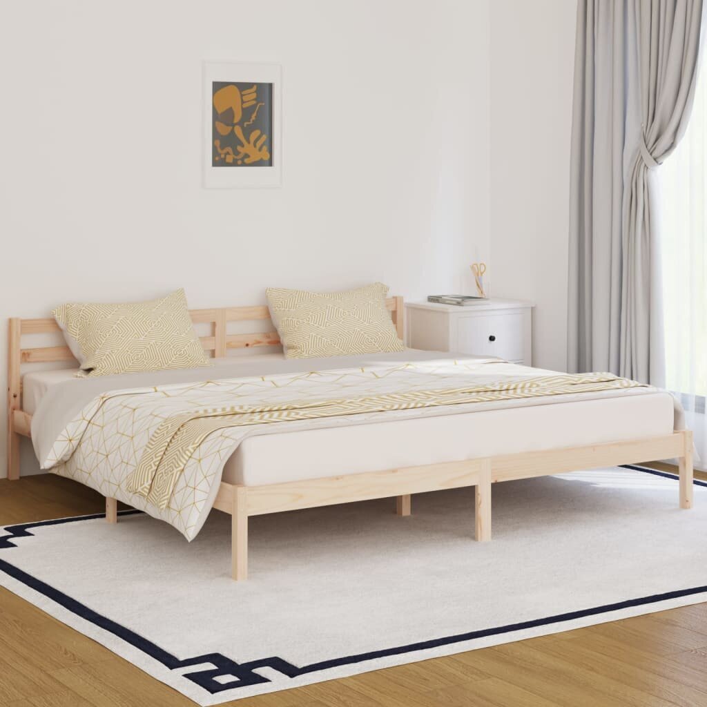 810450 vidaXL Bed Frame Solid Wood Pine 200x200 cm cena un informācija | Gultas | 220.lv