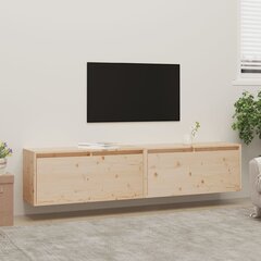 vidaXL sienas skapīši, 2 gab., 80x30x35 cm, priedes masīvkoks cena un informācija | TV galdiņi | 220.lv