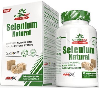 Amix Nutrition GreenDay@ ProVegan Natural Selenium 90 dārzeņu kapsulas cena un informācija | Vitamīni, preparāti, uztura bagātinātāji labsajūtai | 220.lv