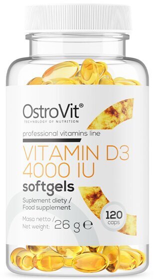 Uztura bagātinātājs Ostrovit D3 4000 SV, 120 kapsulas cena un informācija | Vitamīni, preparāti, uztura bagātinātāji labsajūtai | 220.lv
