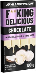 Baltā šokolāde ar kokosriekstu garšu, AllNutrition F**KING DELICIOUS chocolate, 100 g cena un informācija | Funkcionālā pārtika (superēdiens) | 220.lv