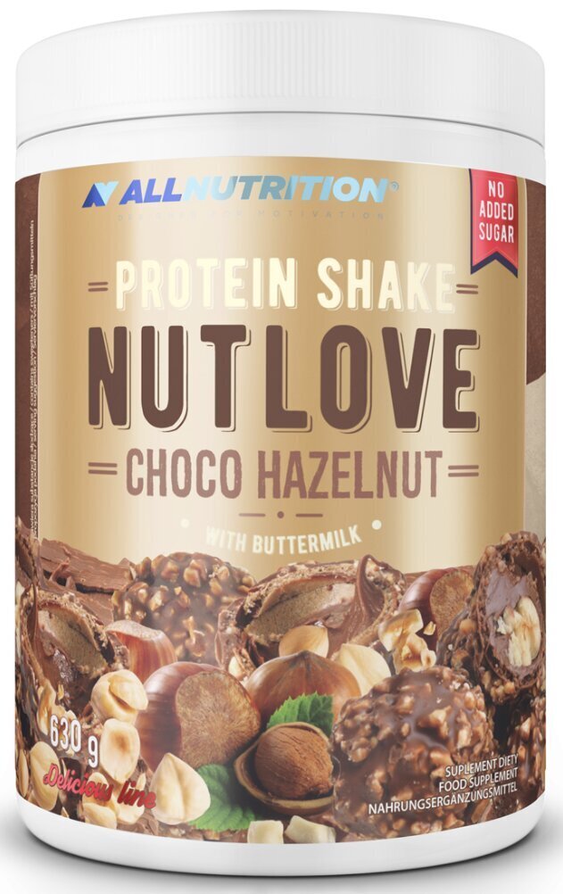 AllNutrition Nutlove Protein Shake 630 g, šokoladinis lazdyno riešutas cena un informācija | Vitamīni, preparāti, uztura bagātinātāji labsajūtai | 220.lv