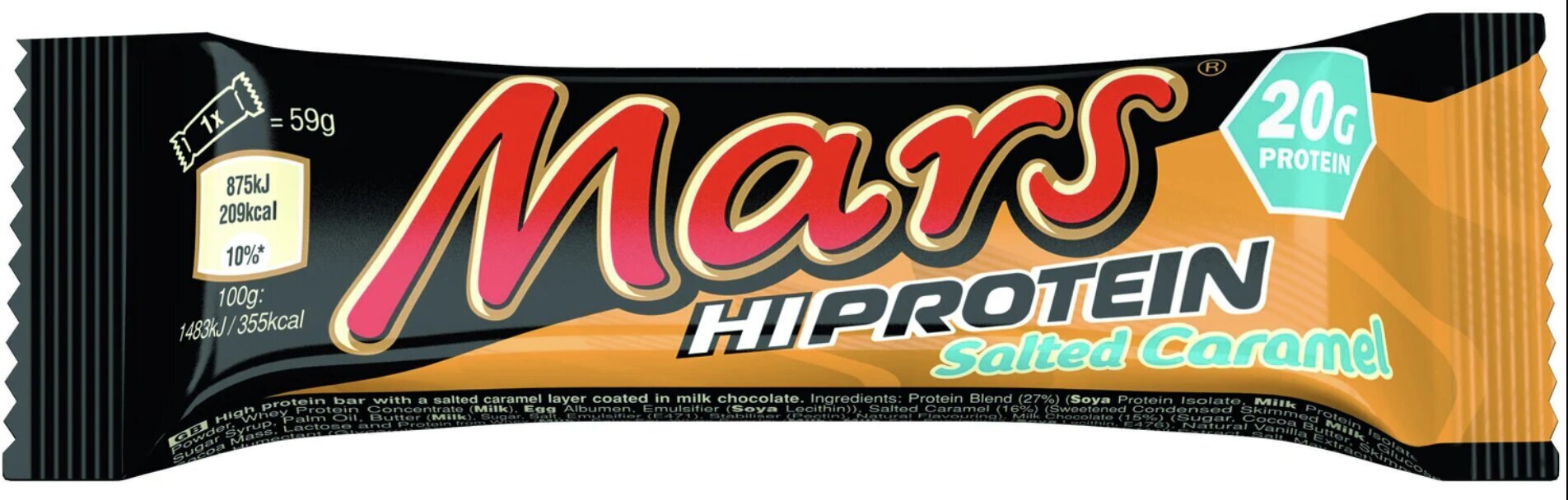 Mars Protein Mars High Protein Bar - Salted Caramel 59 g цена | 220.lv