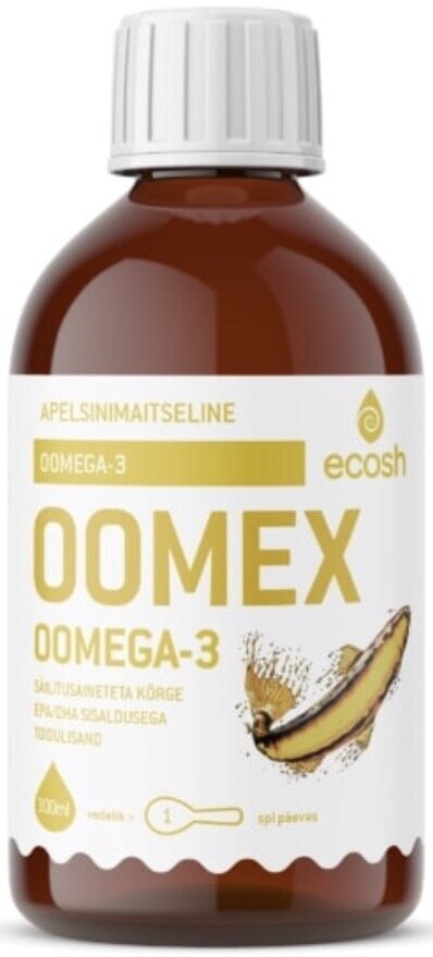 Ecosh Oomex omega 3 zivju eļļa, ar apelsīnu garšu, 300 ml cena un informācija | Vitamīni, preparāti, uztura bagātinātāji labsajūtai | 220.lv