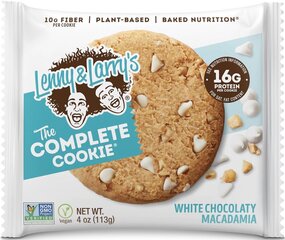 Lenny &amp; Larry's The Complete Cookie 113 g - baltās šokolādes makadāmijas cena un informācija | Vitamīni, preparāti, uztura bagātinātāji labsajūtai | 220.lv