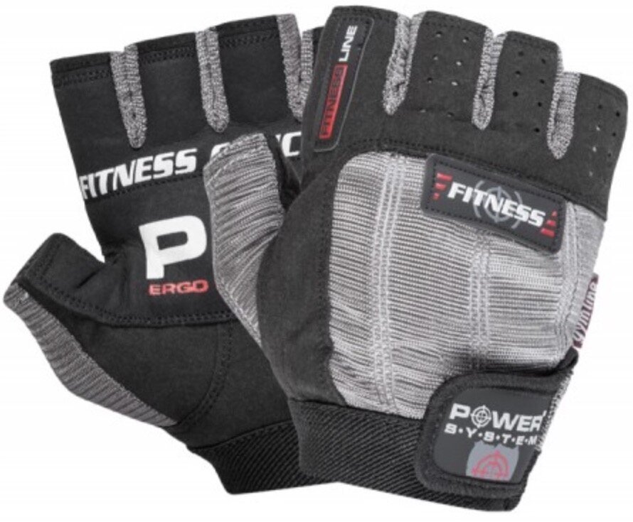 Power System Gloves Fitness - melns/pelēks cena un informācija | Vitamīni, preparāti, uztura bagātinātāji labsajūtai | 220.lv