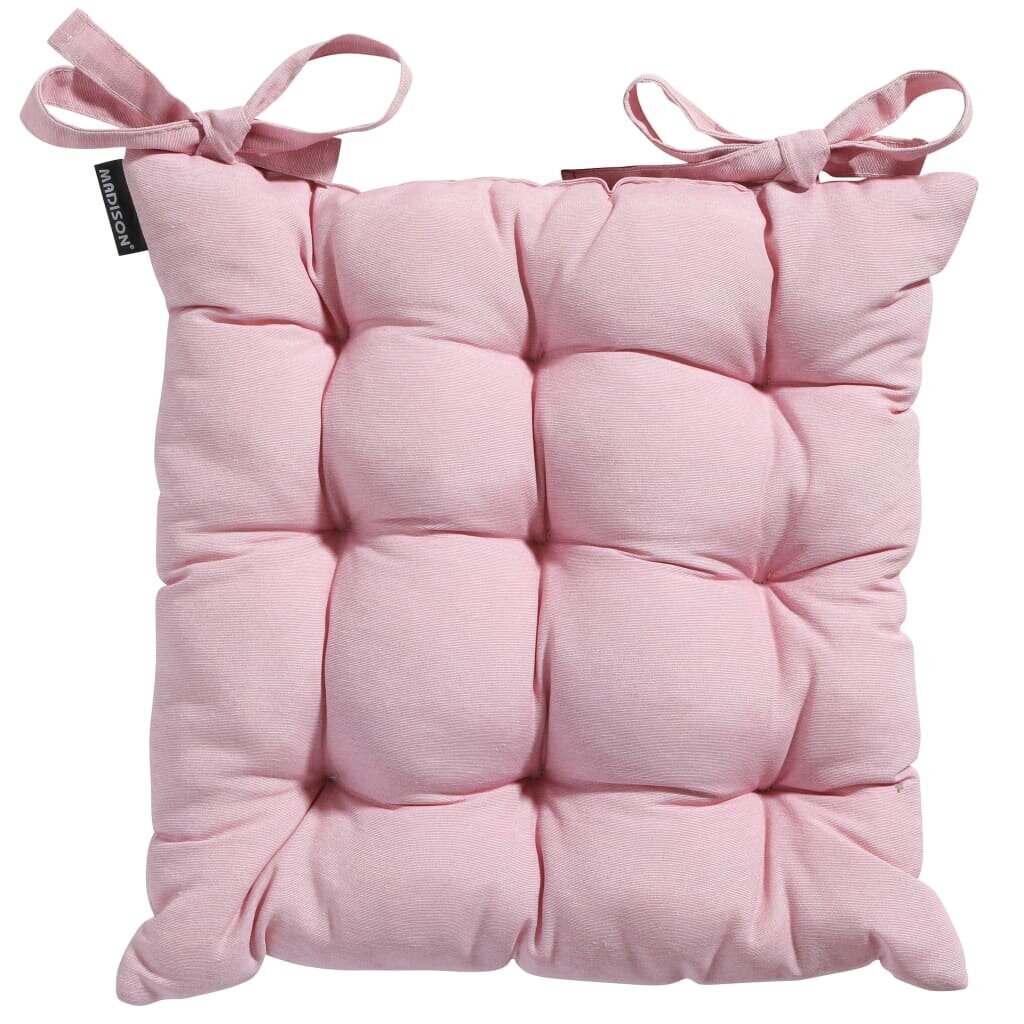 434751 Madison Seat Cushion "Panama" 46x46 cm Soft Pink цена и информация | Krēslu paliktņi | 220.lv