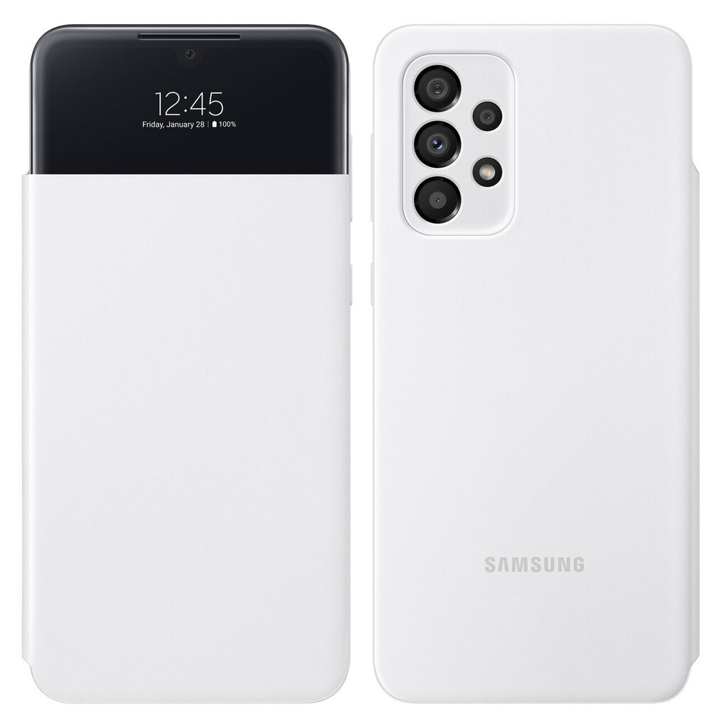 "Samsung Galaxy A33 5G S View" telefona vāciņš (EE), balts EF-EA336PWWEGEE cena un informācija | Telefonu vāciņi, maciņi | 220.lv