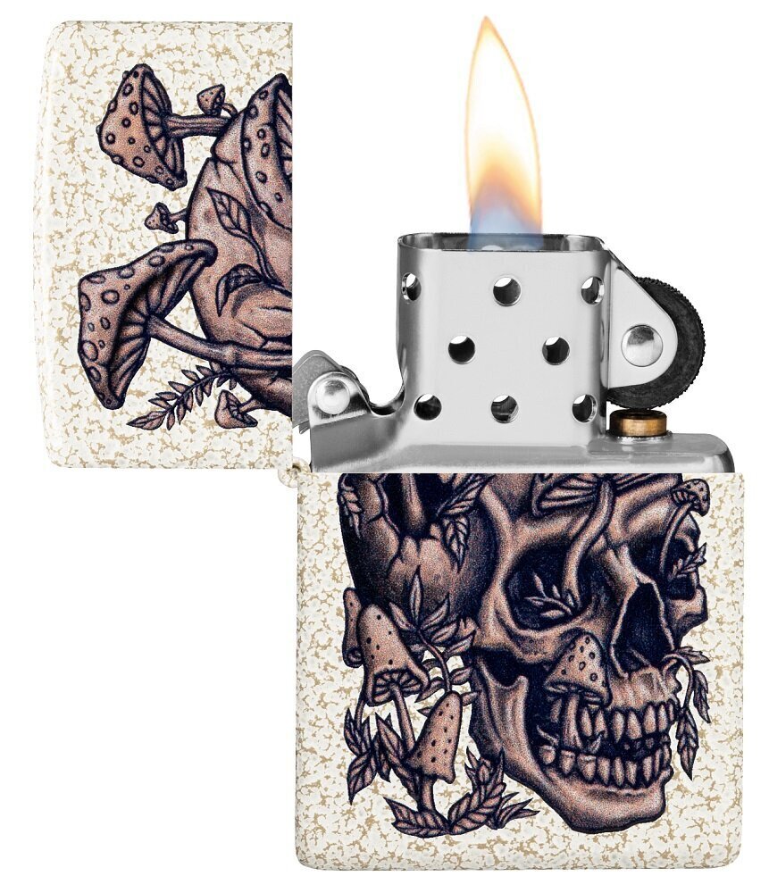 Zippo šķiltavas 49786 Skullshroom Design cena un informācija | Šķiltavas un aksesuāri | 220.lv