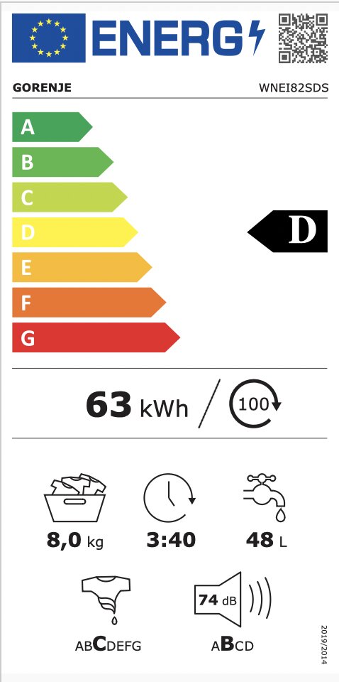 Gorenje WNEI82SDS cena un informācija | Veļas mašīnas | 220.lv