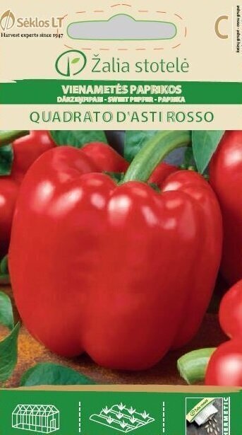 DĀRZEŅPIPARI QUADRATO D'ASTI ROSSO цена и информация | Dārzeņu, ogu sēklas | 220.lv