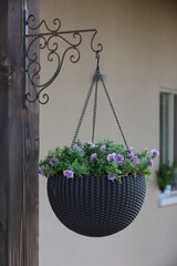 Горшок для цветов подвесной Hanging Sphere Planter, серый цена и информация | Ящики для рассады | 220.lv