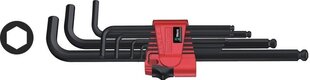 Seškantīgo atslēgu komplekts, BlackLaser 950 PKL / 9 BM N 022086 Wera cena un informācija | Rokas instrumenti | 220.lv