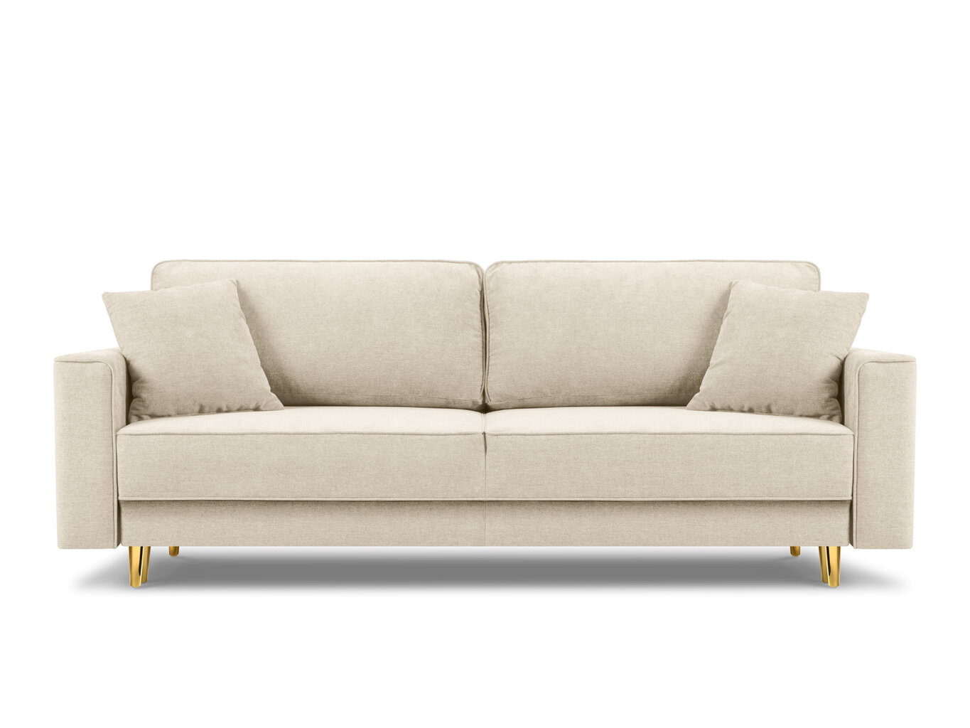 Trīsvietīgs dīvāns Micadoni Home Dunas, smilškrāsas/zelta krāsas cena un informācija | Dīvāni | 220.lv