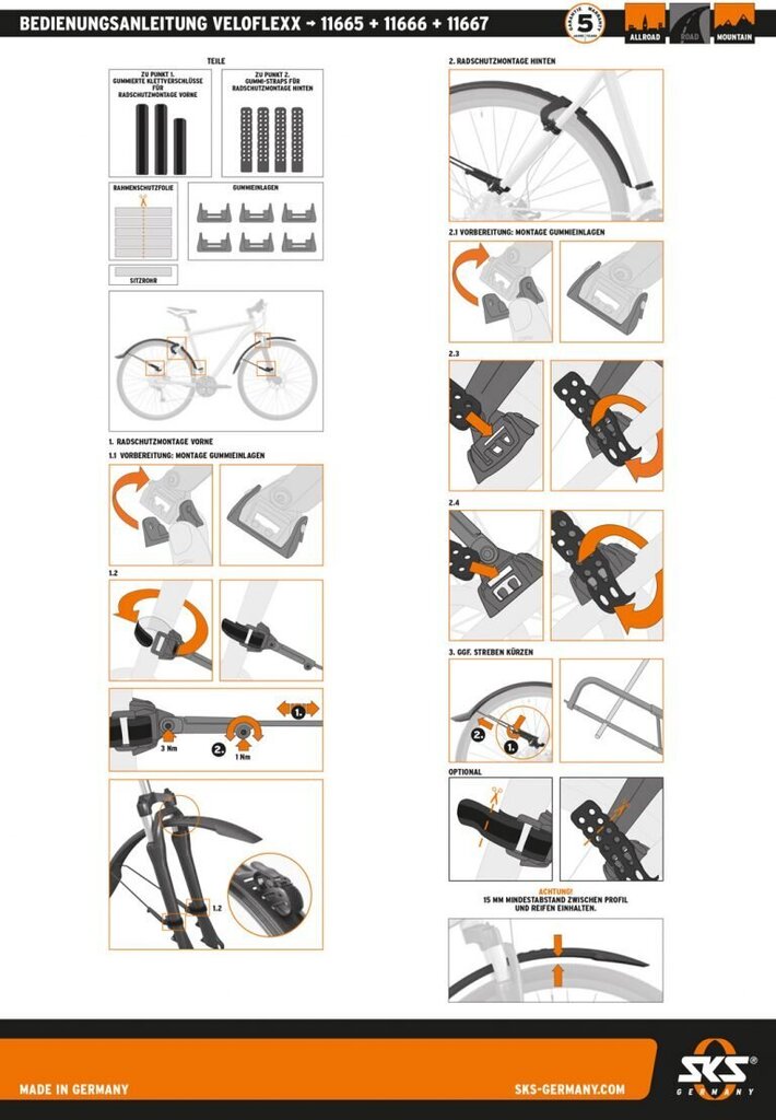 Paneļu komplekts 29" SKS Veloflexx 65 цена и информация | Velo dubļu sargi | 220.lv