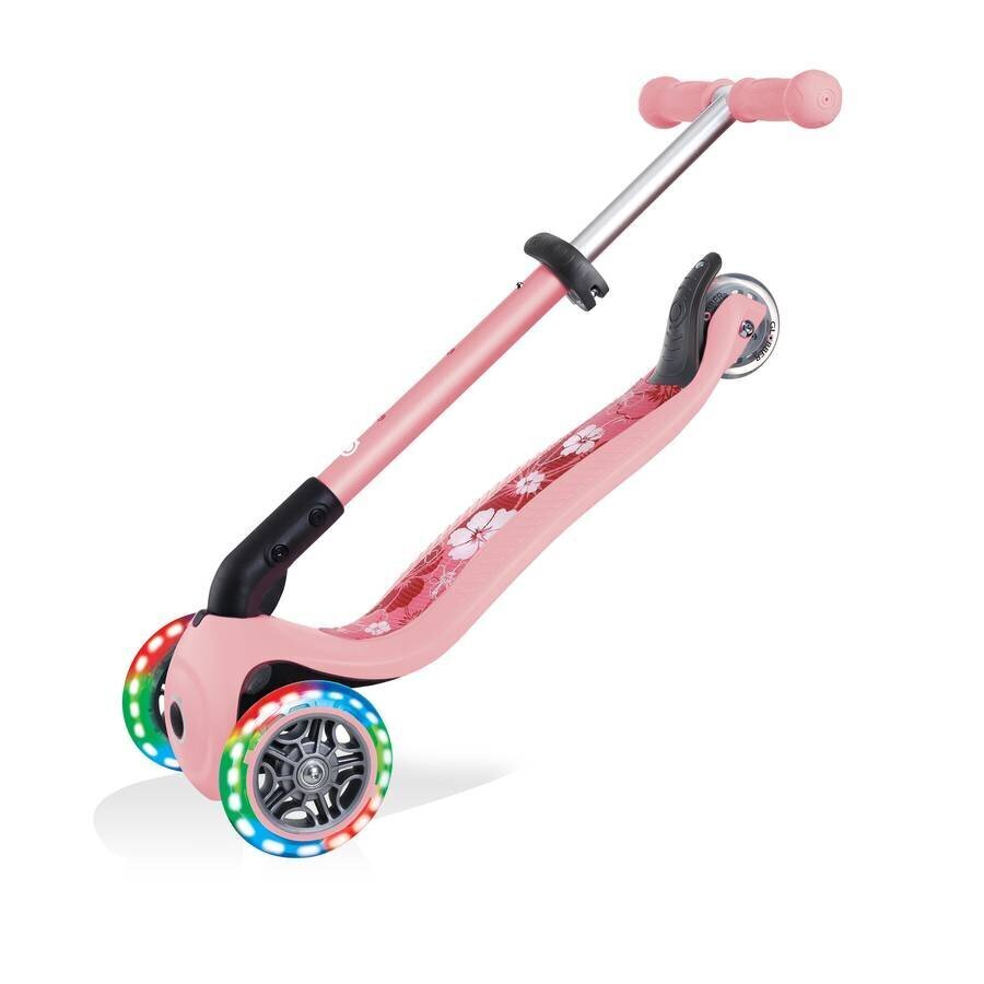 Globber Junior Foldable Fantasy Lights / Pastel Pink Flowers cena un informācija | Skrejriteņi | 220.lv