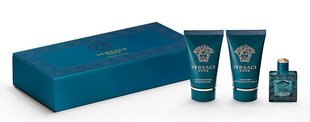 <p>В комплекте:<br />
Versace Eros Edt - 5 мл<br />
Versace Eros shower gel - 25 мл<br />
Versace Eros aftershave balm - 25 мл</p>
 цена и информация | Мужские духи | 220.lv