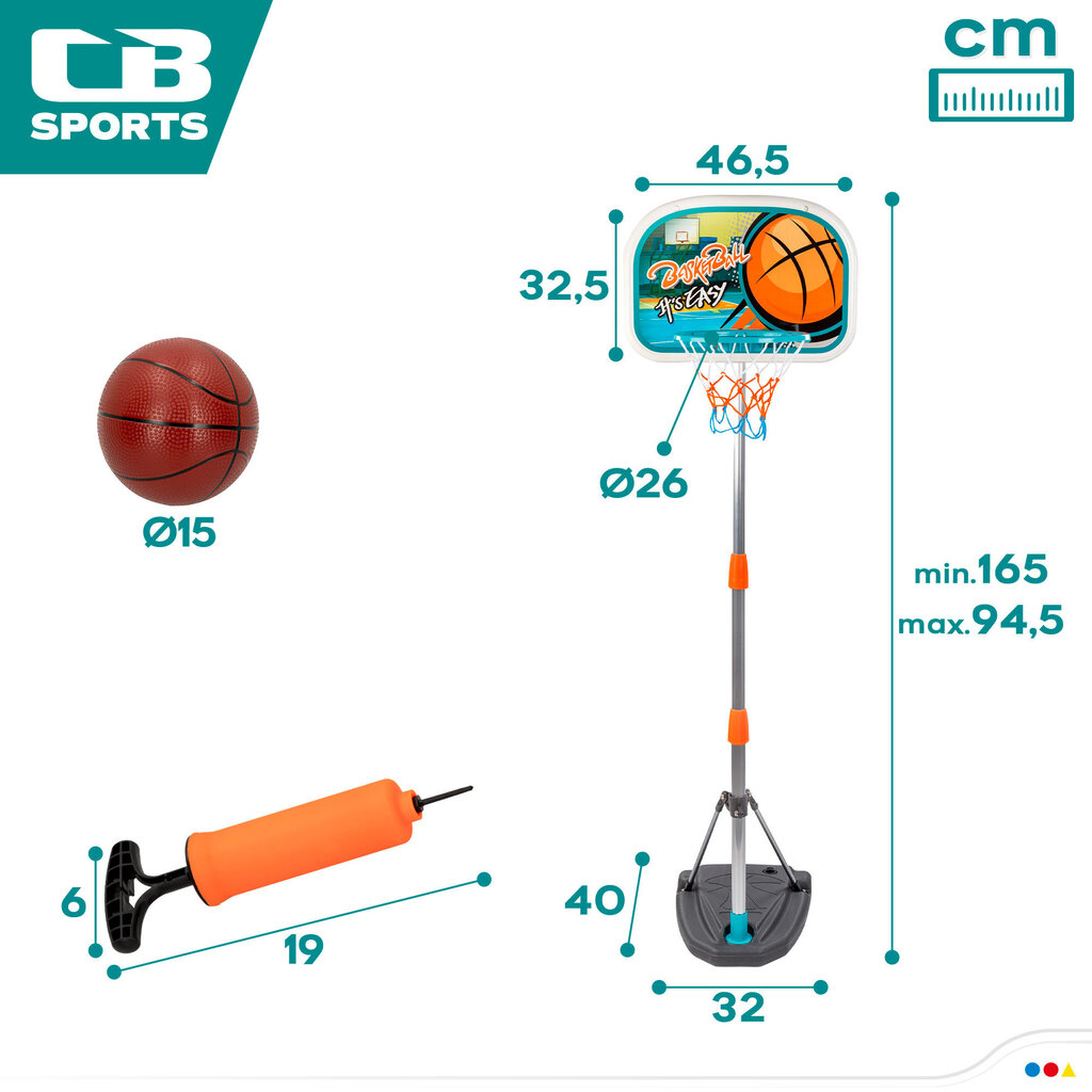 Basketbola grozs ar bumbiņu, CB Sports, 1,65m, 3+ cena un informācija | Spēles brīvā dabā | 220.lv