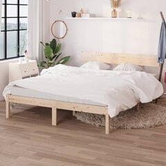 Кровать из массивной сосны, натуральный цвет, 200 x 140 см цена и информация | Кровати | 220.lv