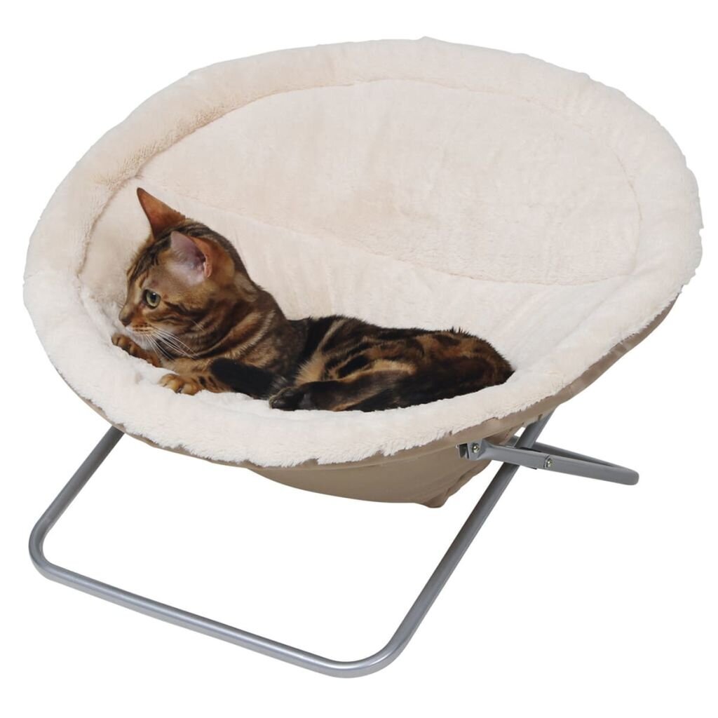 415651 Kerbl Cat Bed "Alice" Beige 58 cm 82640 cena un informācija | Suņu gultas, spilveni, būdas | 220.lv