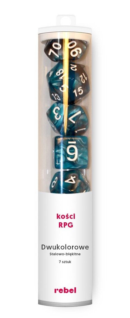 Kauliņi Rebel RPG Dice Set - Two Color - Steel and Blue цена и информация | Galda spēles | 220.lv