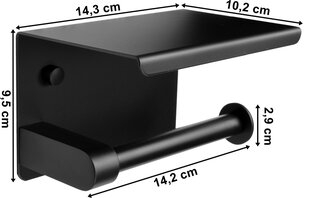 BELIK tualetes papīra turētājs, melns cena un informācija | Vannas istabas aksesuāri | 220.lv