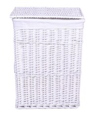 Плетеная корзина 48x36x66 см - 114л - белая цена и информация | Ящики для вещей | 220.lv