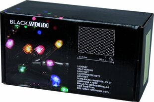 Gaismas tīkls Micro 160, krāsainas gaismas, 2x1,5m, iekštelpās/ārtelpās IP44 cena un informācija | Ziemassvētku lampiņas, LED virtenes | 220.lv