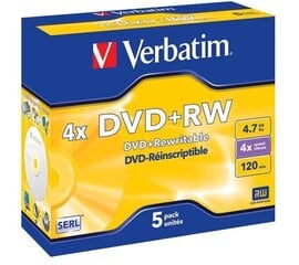 Verbatim DVD-RW 4,7GB/4x jewel cena un informācija | Vinila plates, CD, DVD | 220.lv