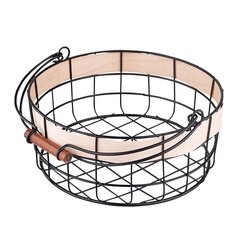 металлическая корзина с ручкой 26x26x11 см черная цена и информация | Детали интерьера | 220.lv