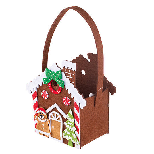 Filca somiņa ar mājiņu, 12X8X13,5 cm cena un informācija | Ziemassvētku dekorācijas | 220.lv