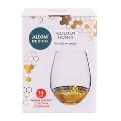 Стекланная ваза Golden honey, H-14 см цена и информация | Вазы | 220.lv