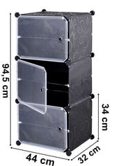 " Pola модульный шкаф для обуви черный цена и информация | Полки для обуви, банкетки | 220.lv