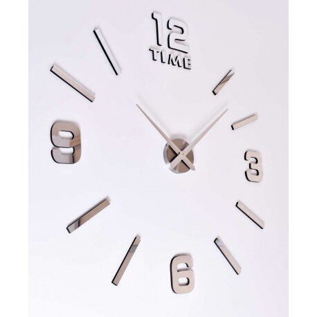 Sienas pulkstenis DIY BAST 3D sudraba krāsā cena un informācija | Pulksteņi | 220.lv