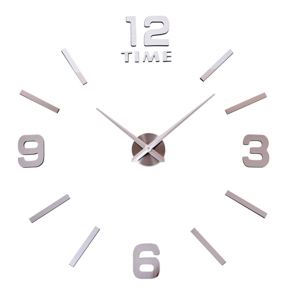 Sienas pulkstenis DIY BAST 3D sudraba krāsā cena un informācija | Pulksteņi | 220.lv