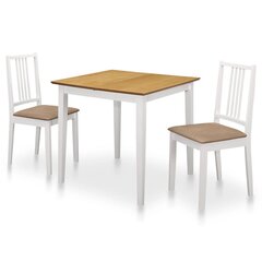 276408 vidaXL 3 Piece Dining Set MDF White (247625+247634) цена и информация | Комплекты мебели для столовой | 220.lv