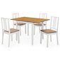 276409 vidaXL 5 Piece Dining Set MDF White (247625+247635) cena un informācija | Ēdamistabas komplekti | 220.lv