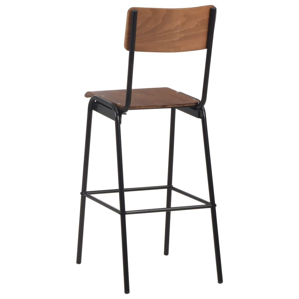 vidaXL bāra krēsli, 4 gab., saplāksnis un tērauds cena un informācija | Virtuves un ēdamistabas krēsli | 220.lv