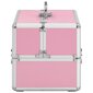 vidaXL kosmētikas koferis, 22x30x21 cm, alumīnijs, rozā cena un informācija | Kosmētikas somas, spoguļi | 220.lv