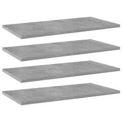 vidaXL plauktu dēļi, 4 gab., betonpelēki, 60x30x1,5 cm, skaidu plāksne cena un informācija | Plaukti | 220.lv