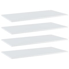 vidaXL plauktu dēļi, 4 gab., spīdīgi balti, 80x20x1,5cm, skaidu plātne цена и информация | Полки | 220.lv