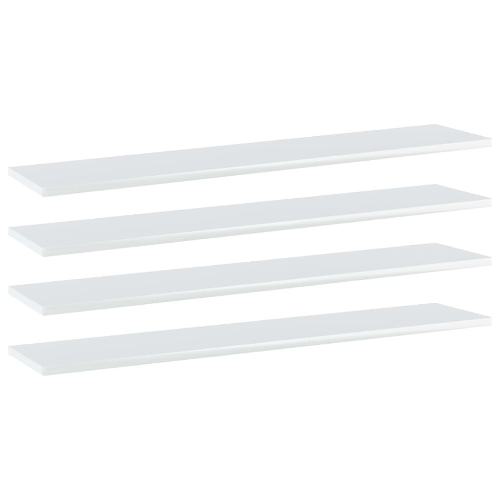 vidaXL plauktu dēļi, 4 gab., balti, 100x20x1,5 cm, skaidu plāksne цена и информация | Plaukti | 220.lv