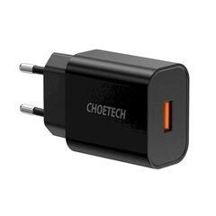 Choetech USB travel wall charger 18W Power Delivery black (Q5003-EU) цена и информация | Зарядные устройства для телефонов | 220.lv