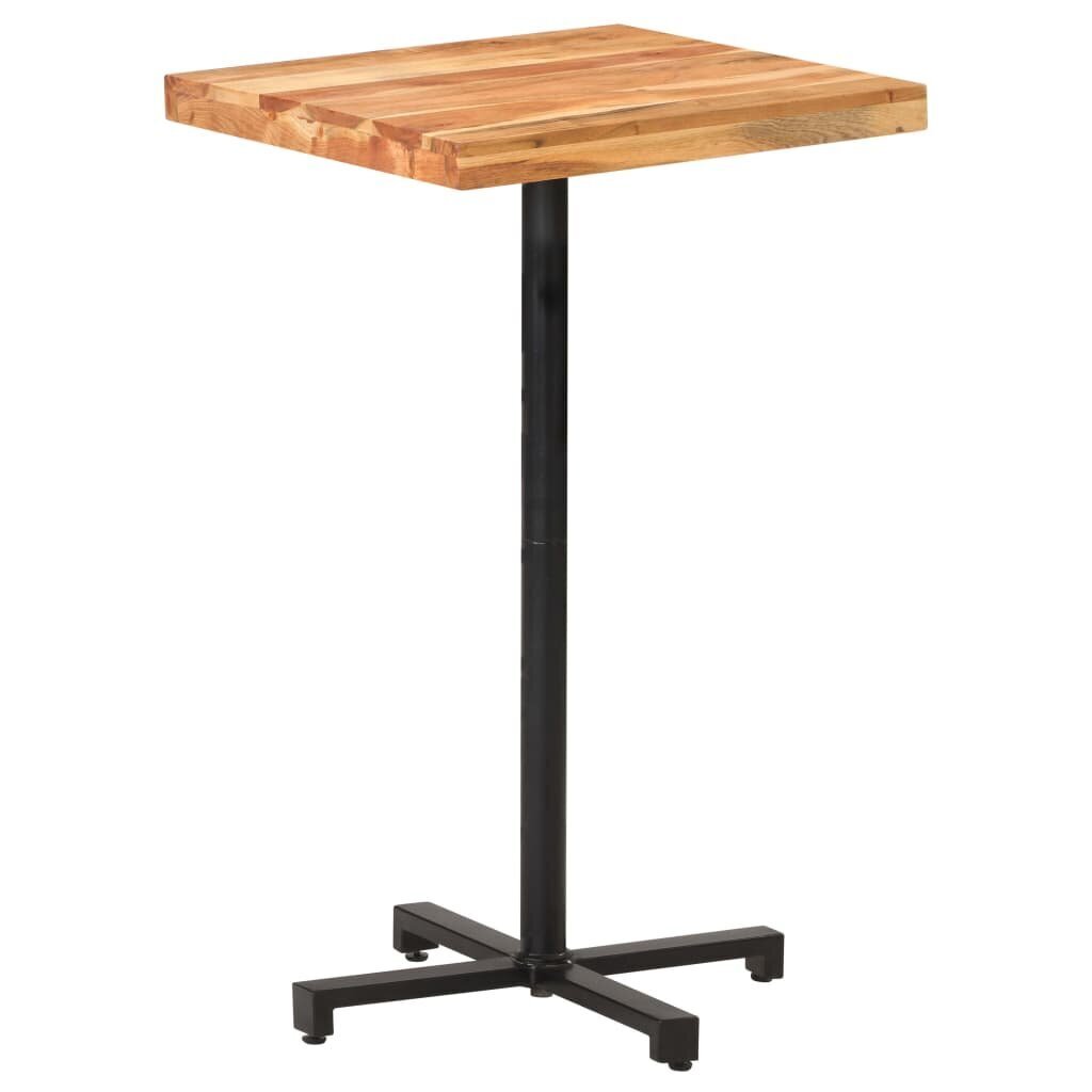 vidaXL bāra galds, kvadrātveida, 60x60x110 cm, akācijas masīvkoks cena un informācija | Virtuves galdi, ēdamgaldi | 220.lv