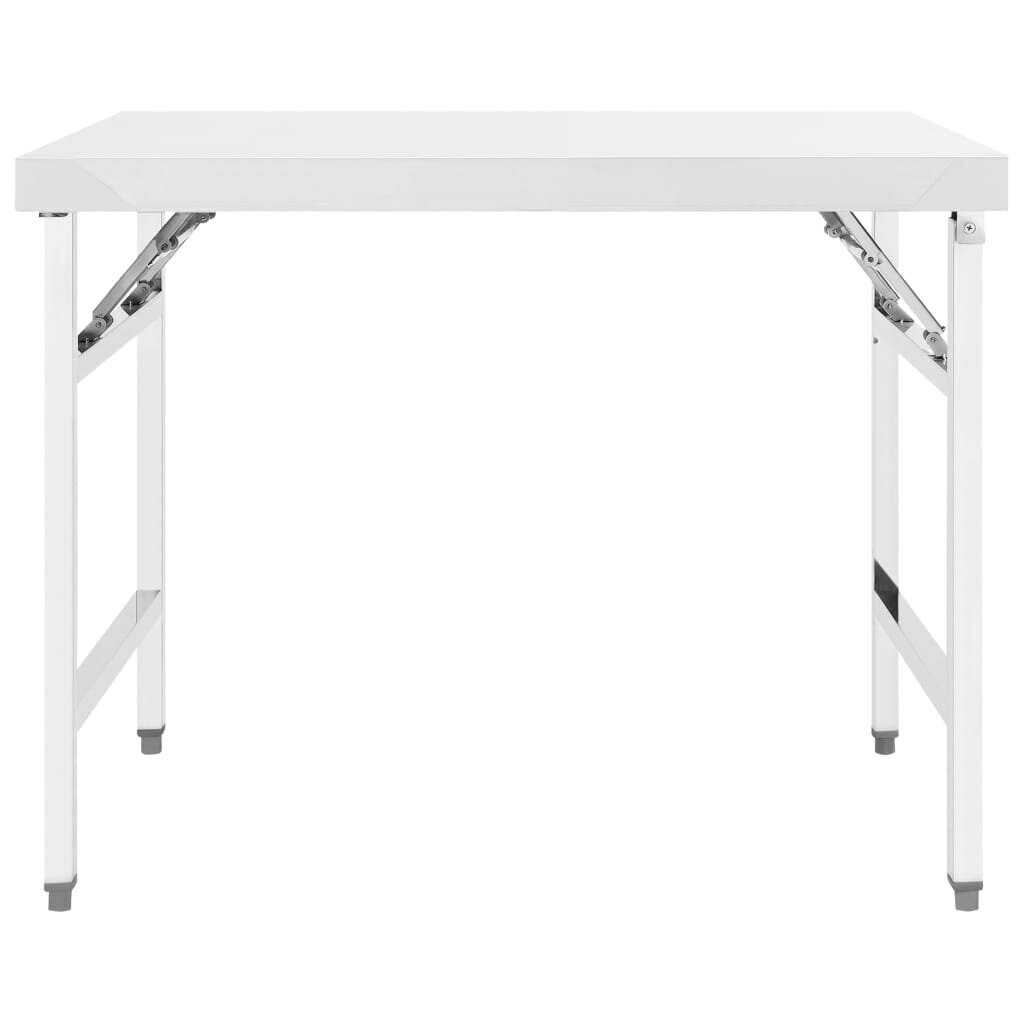 vidaXL virtuves darba galds, 100x60x80 cm, nerūsējošs tērauds цена и информация |  Tūrisma mēbeles | 220.lv