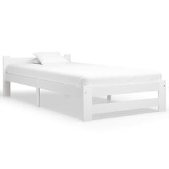 vidaXL gultas rāmis, balts, priedes masīvkoks, 90x200 cm цена и информация | Кровати | 220.lv