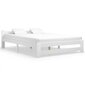vidaXL gultas rāmis, balts, priedes masīvkoks, 140x200 cm cena un informācija | Gultas | 220.lv